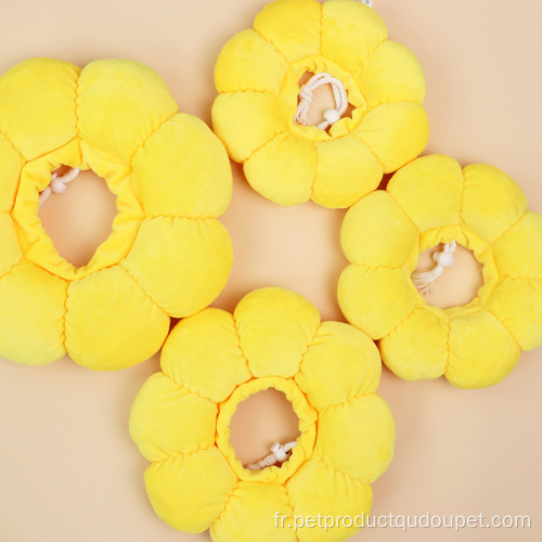 Collier pour animal de compagnie en polyester jaune tournesol